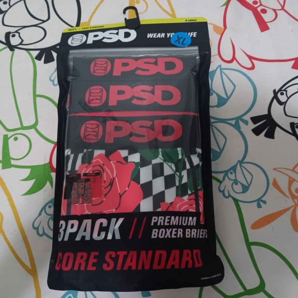 PSD Men's Underwear 3 pack XL (40-42) New In Package Red/Black